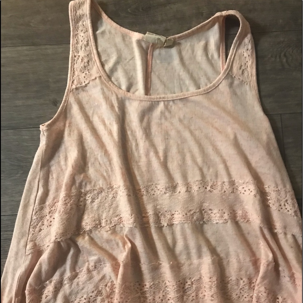 Pink ruffle tank